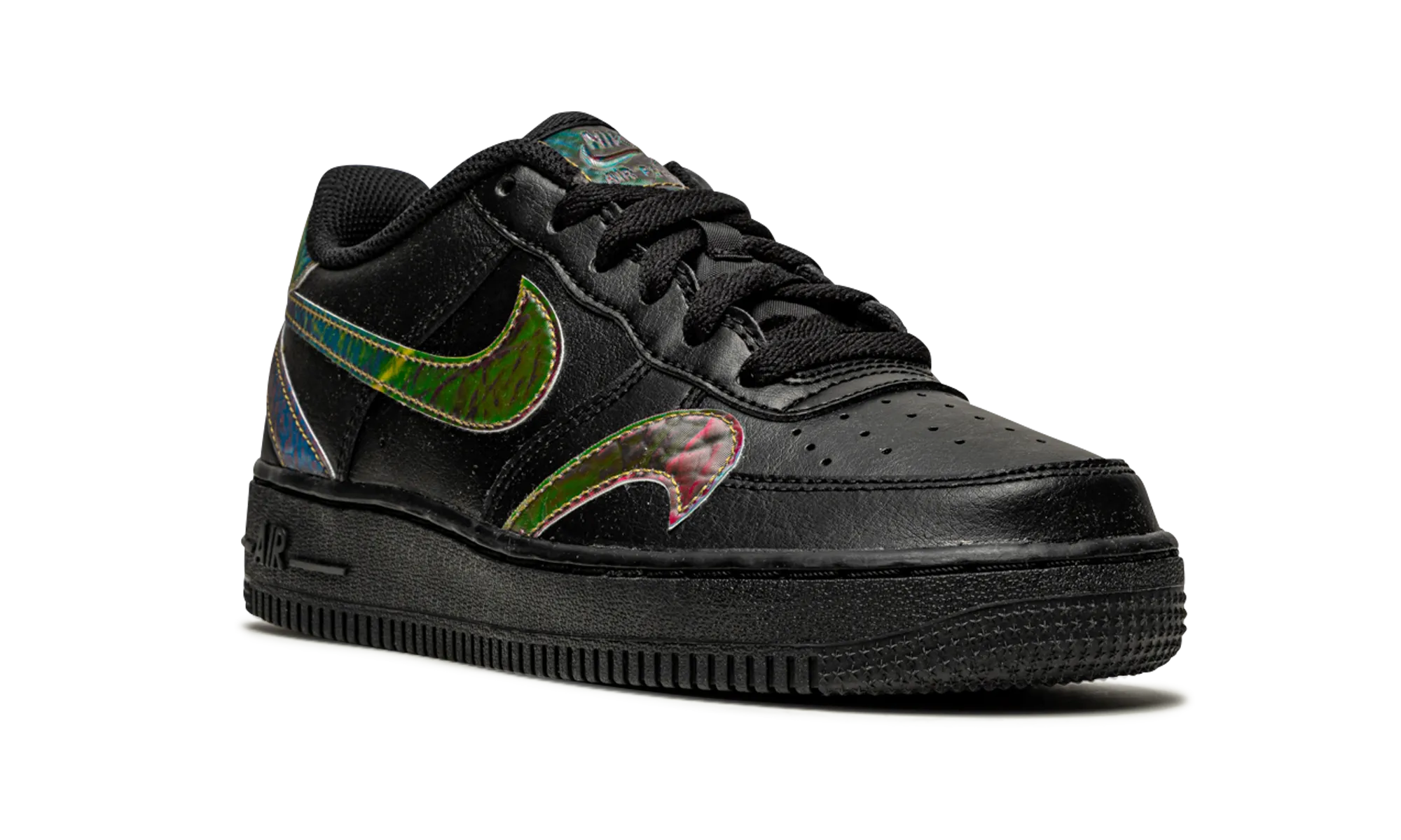 Air Force 1 Low LV8 GS "Misplaced Swooshes - Black" nike grade school kids sneakers