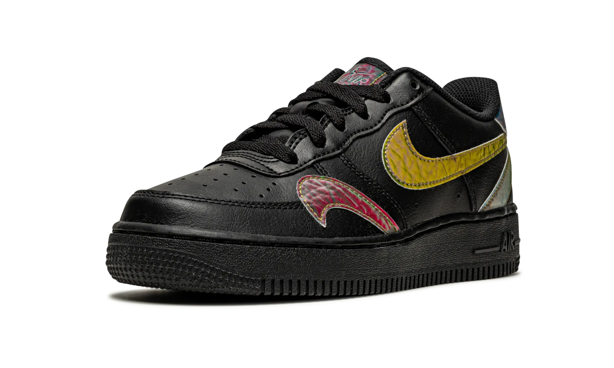 Air Force 1 Low LV8 GS "Misplaced Swooshes - Black" nike grade school kids sneakers