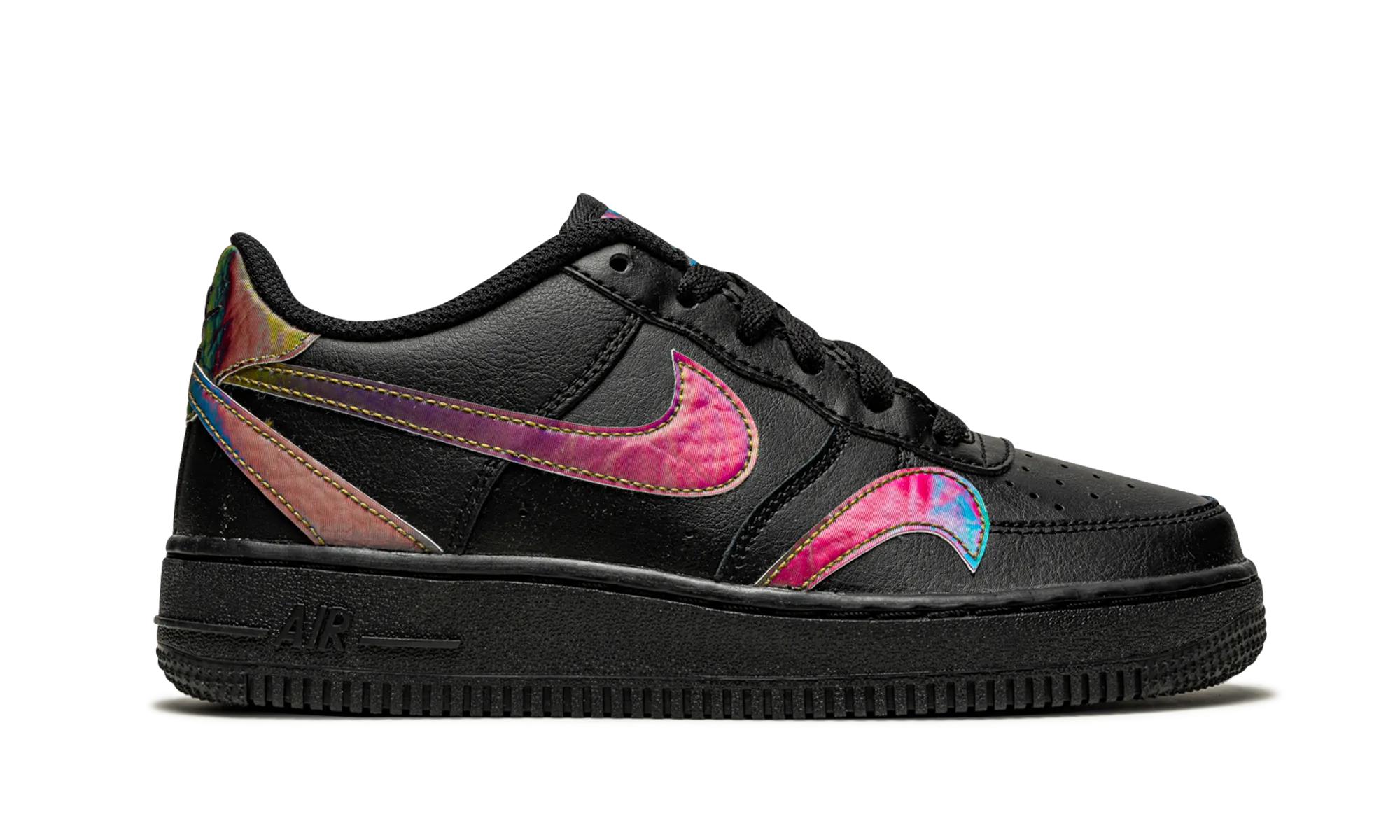 Air Force 1 Low LV8 GS "Misplaced Swooshes - Black" nike grade school kids sneakers
