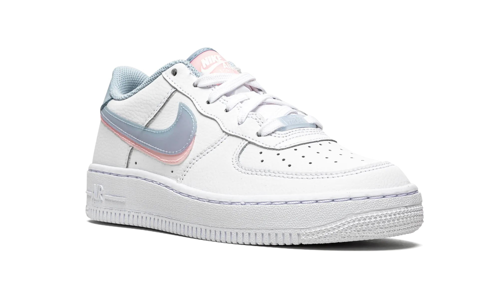 Air Force 1 LV8 GS "Double Swoosh - White / Blue / Pink" nike grade school kids sneakers