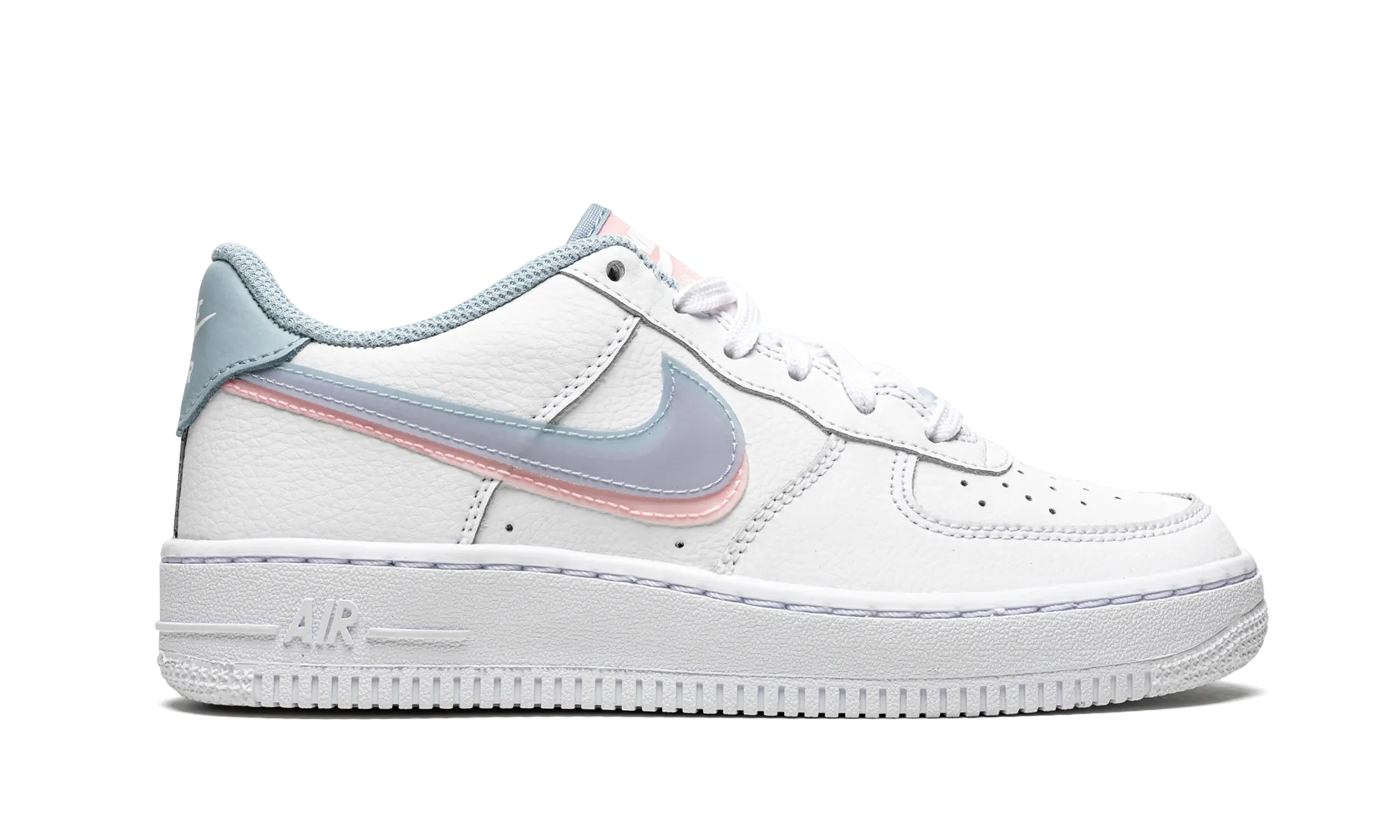 Air Force 1 LV8 GS "Double Swoosh - White / Blue / Pink" nike grade school kids sneakers