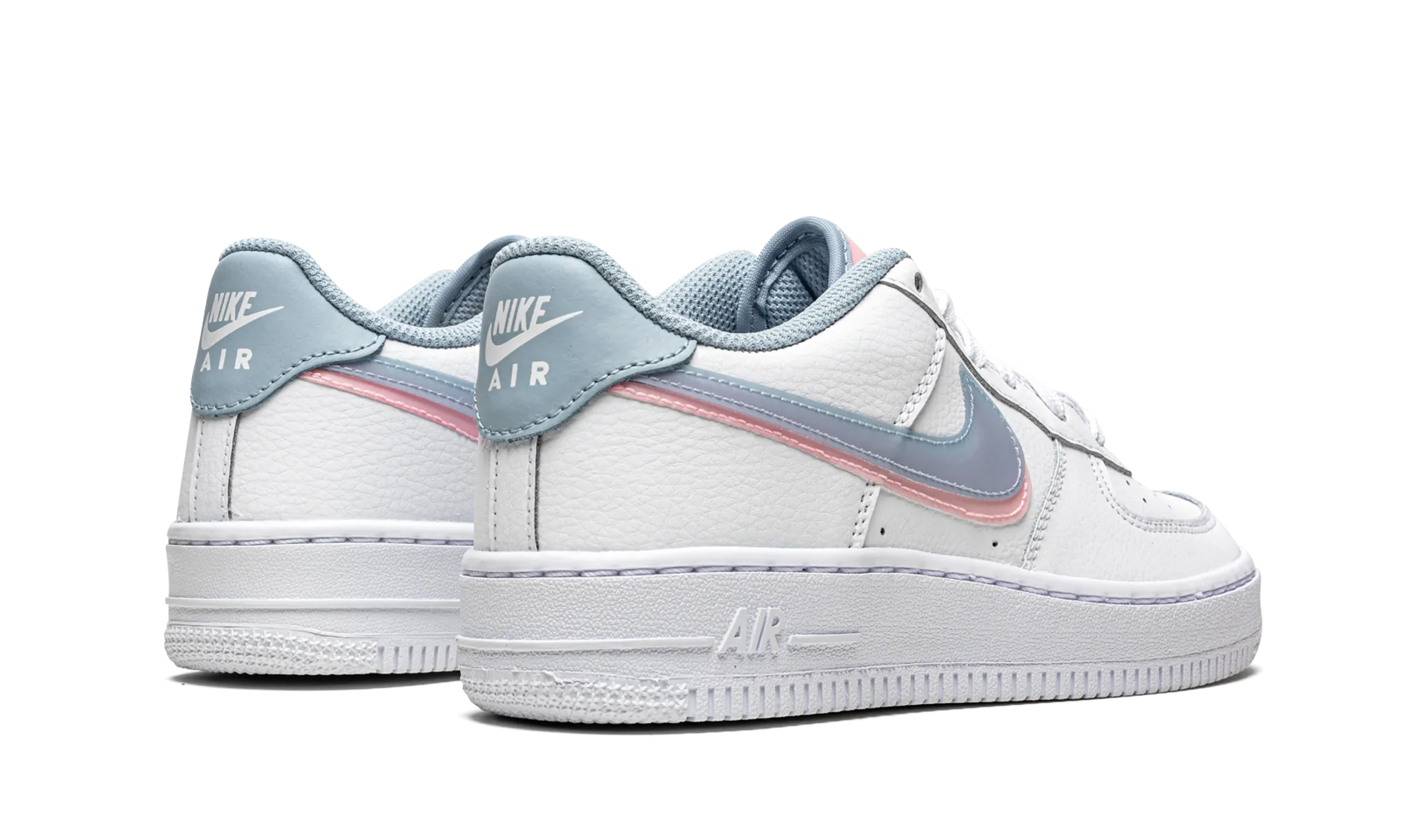 Air Force 1 LV8 GS "Double Swoosh - White / Blue / Pink" nike grade school kids sneakers