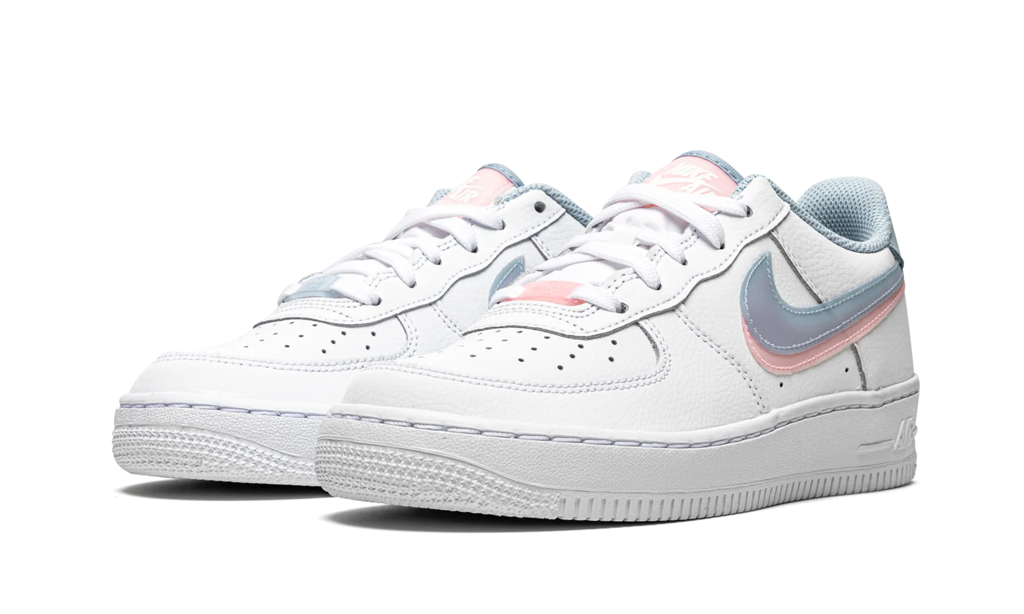 Air Force 1 LV8 GS "Double Swoosh - White / Blue / Pink" nike grade school kids sneakers