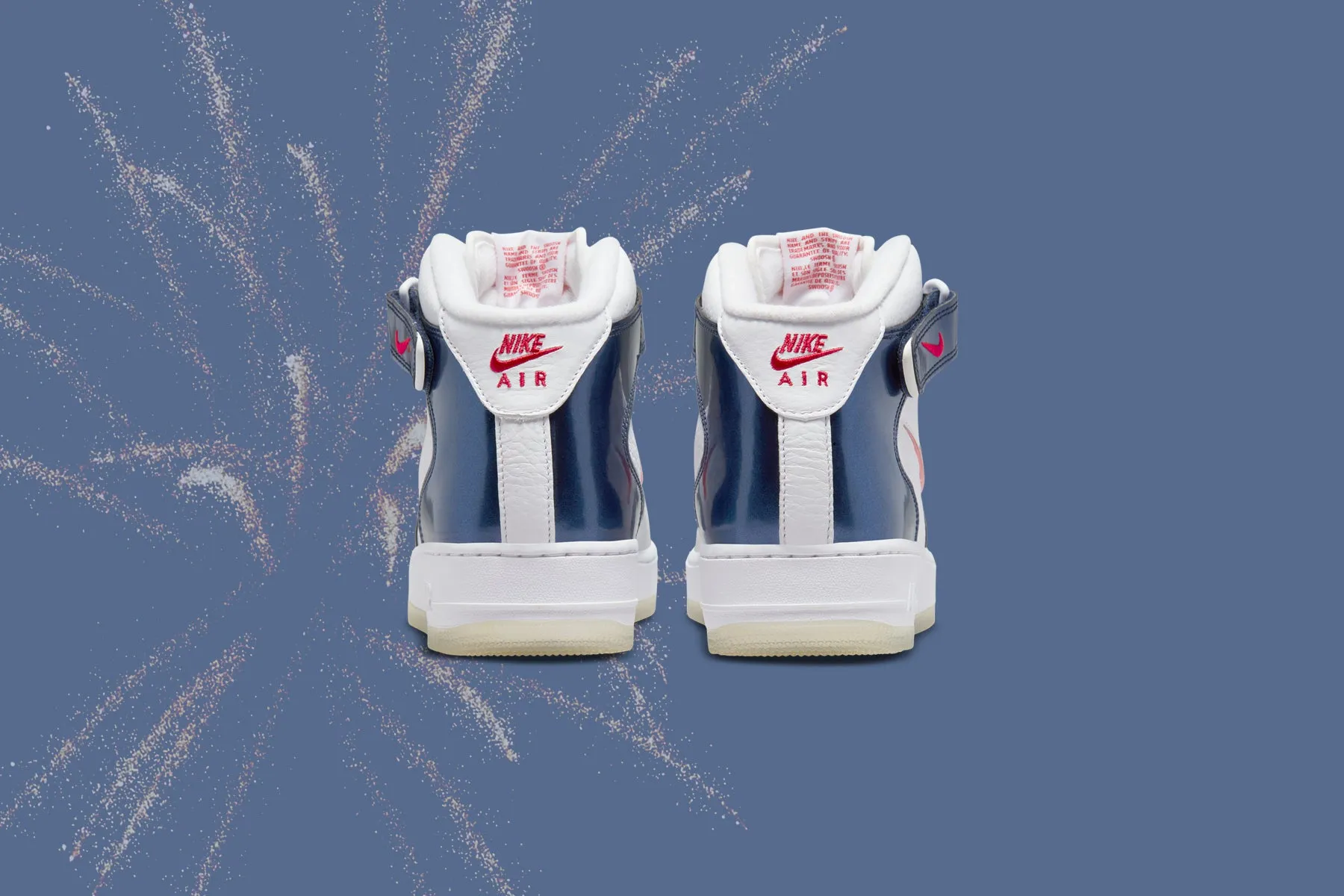 Air Force 1 Mid QS "Independence Day" - White/University Red/Midnight Navy Nike Bold Logo Sneakers