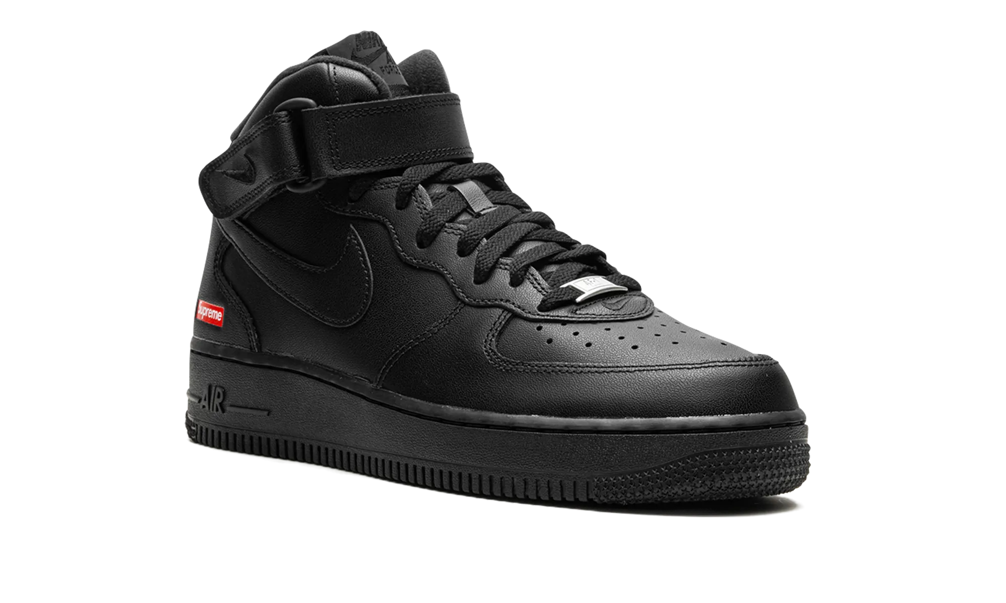 Air Force 1 Mid "Supreme - Mini Box Logo Black" nike mens sport sneakers
