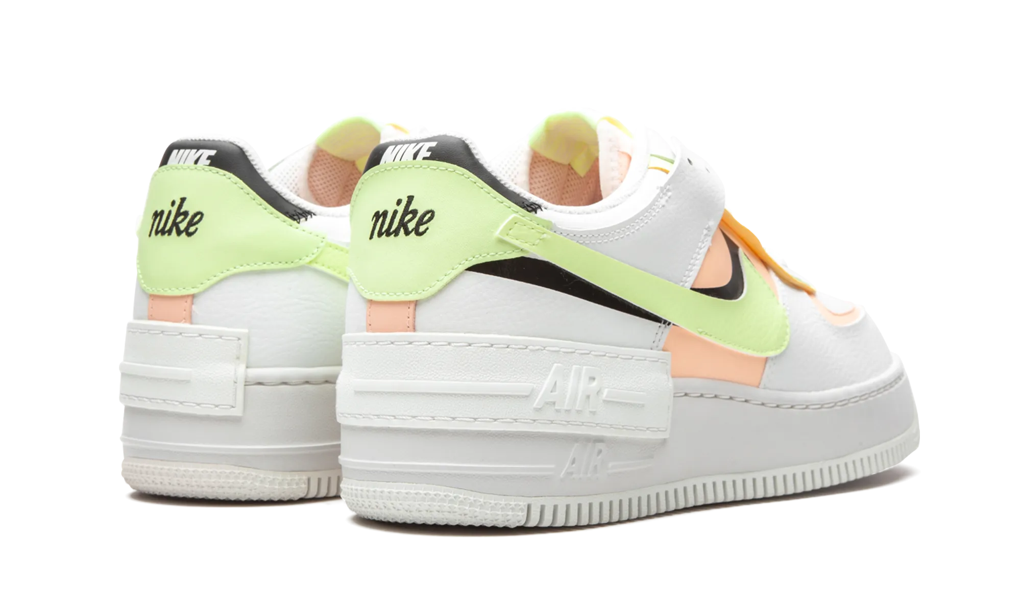 AIR FORCE 1 SHADO MNS WMNS "White / Barely Volt / Crimson Tint" nike womens casual sneakers
