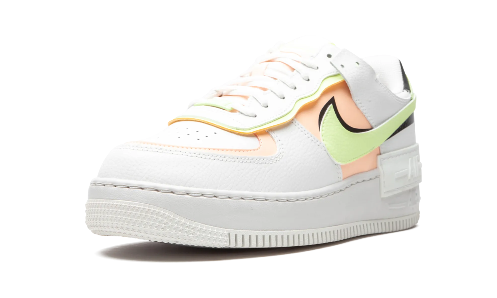 AIR FORCE 1 SHADO MNS WMNS "White / Barely Volt / Crimson Tint" nike womens casual sneakers