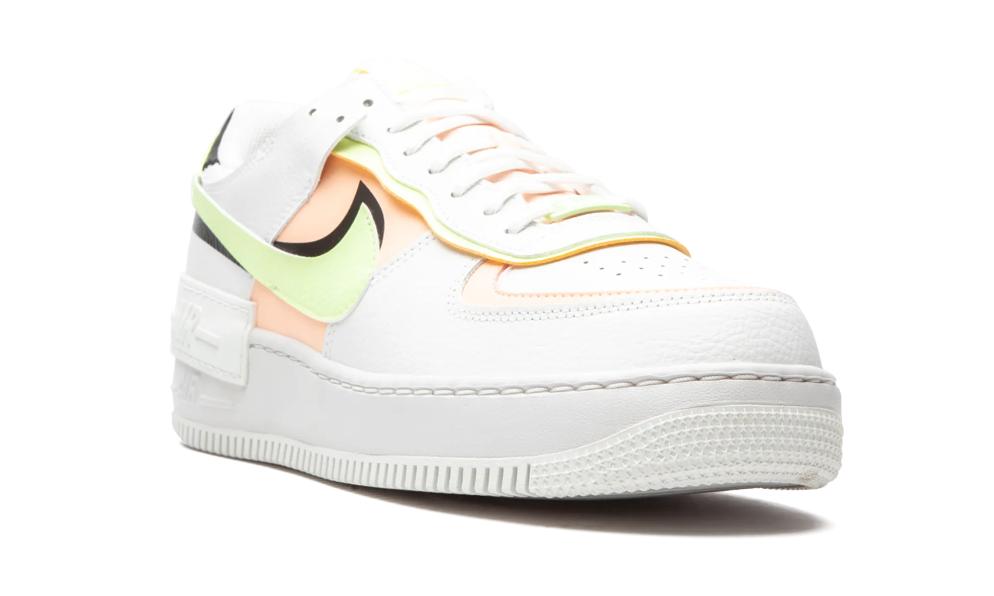 AIR FORCE 1 SHADO MNS WMNS "White / Barely Volt / Crimson Tint" nike womens casual sneakers