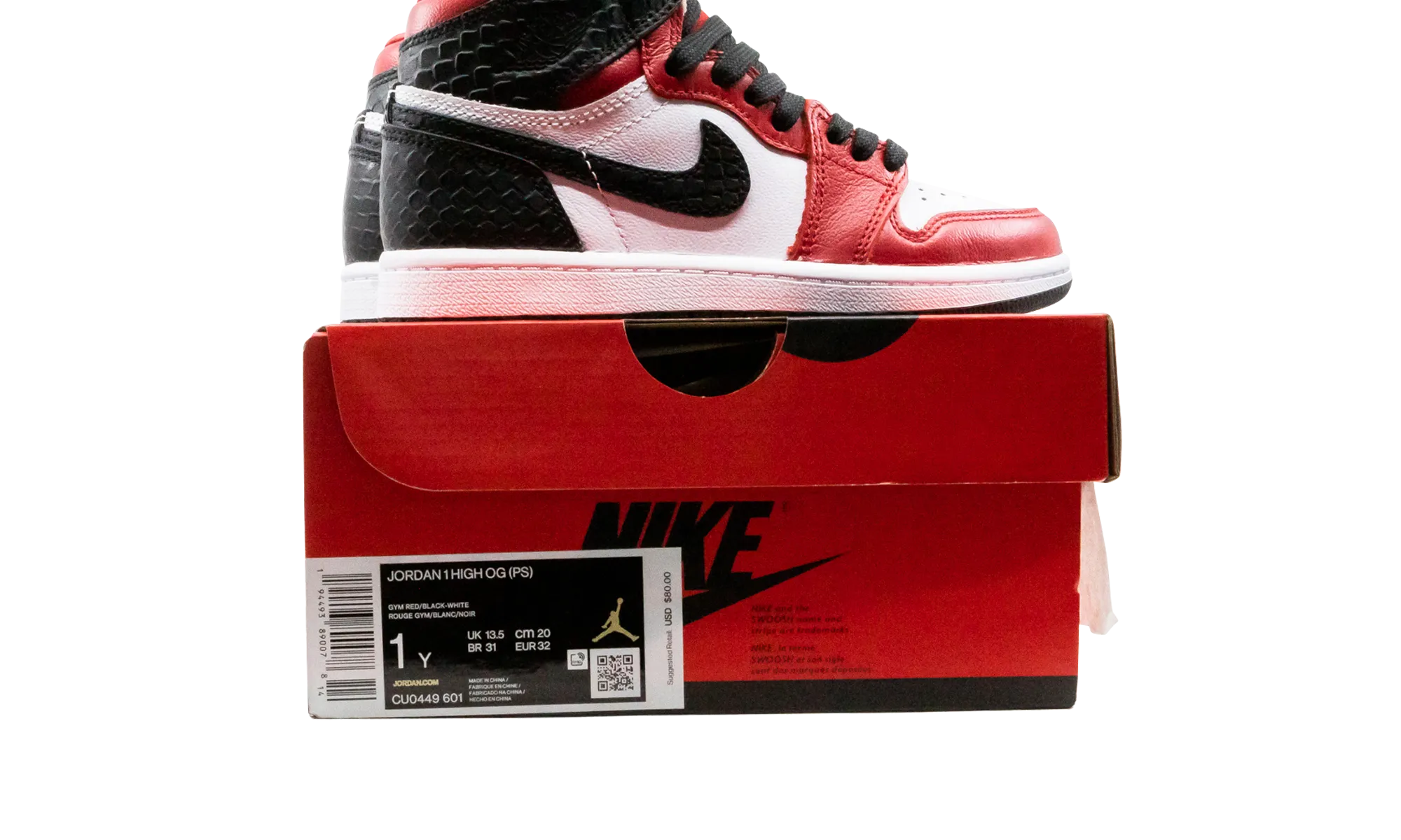Air Jordan 1 High Retro PS "Satin Snake" jordan preschool kids shoes