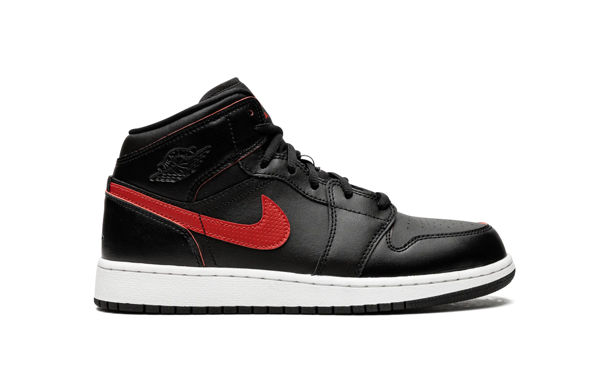 Air Jordan 1 Mid GS "Black / Gym Red" jordan grade school sneakers