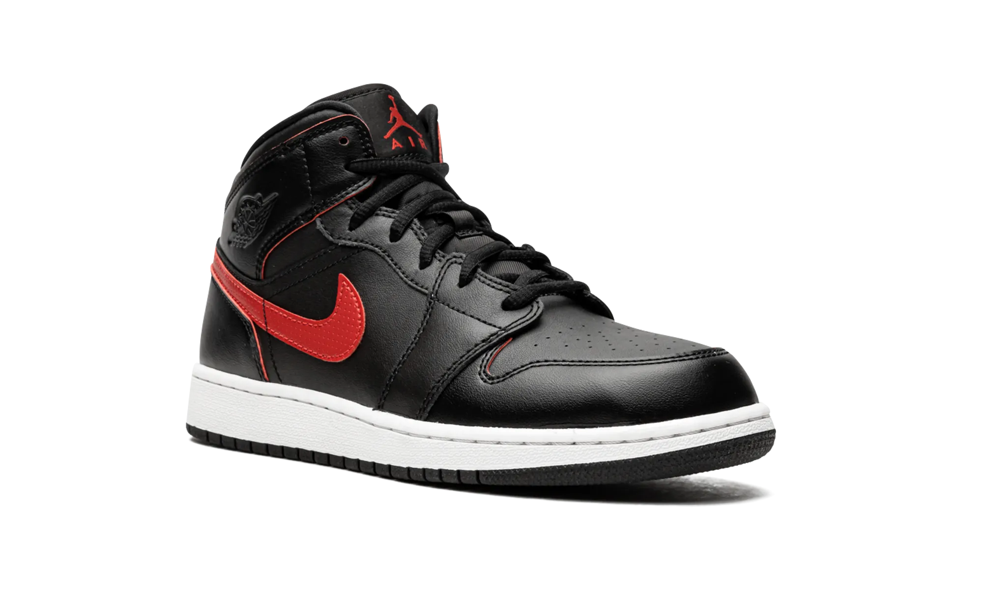 Air Jordan 1 Mid GS "Black / Gym Red" jordan grade school sneakers