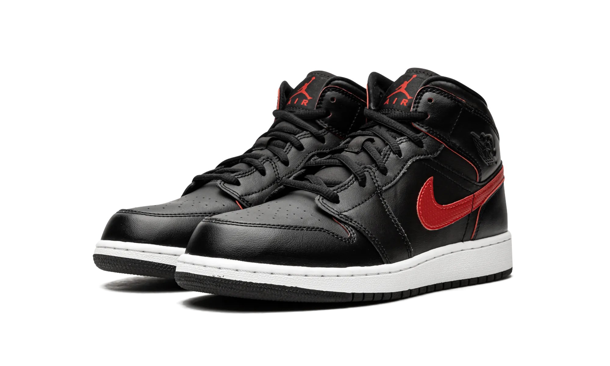 Air Jordan 1 Mid GS "Black / Gym Red" jordan grade school sneakers