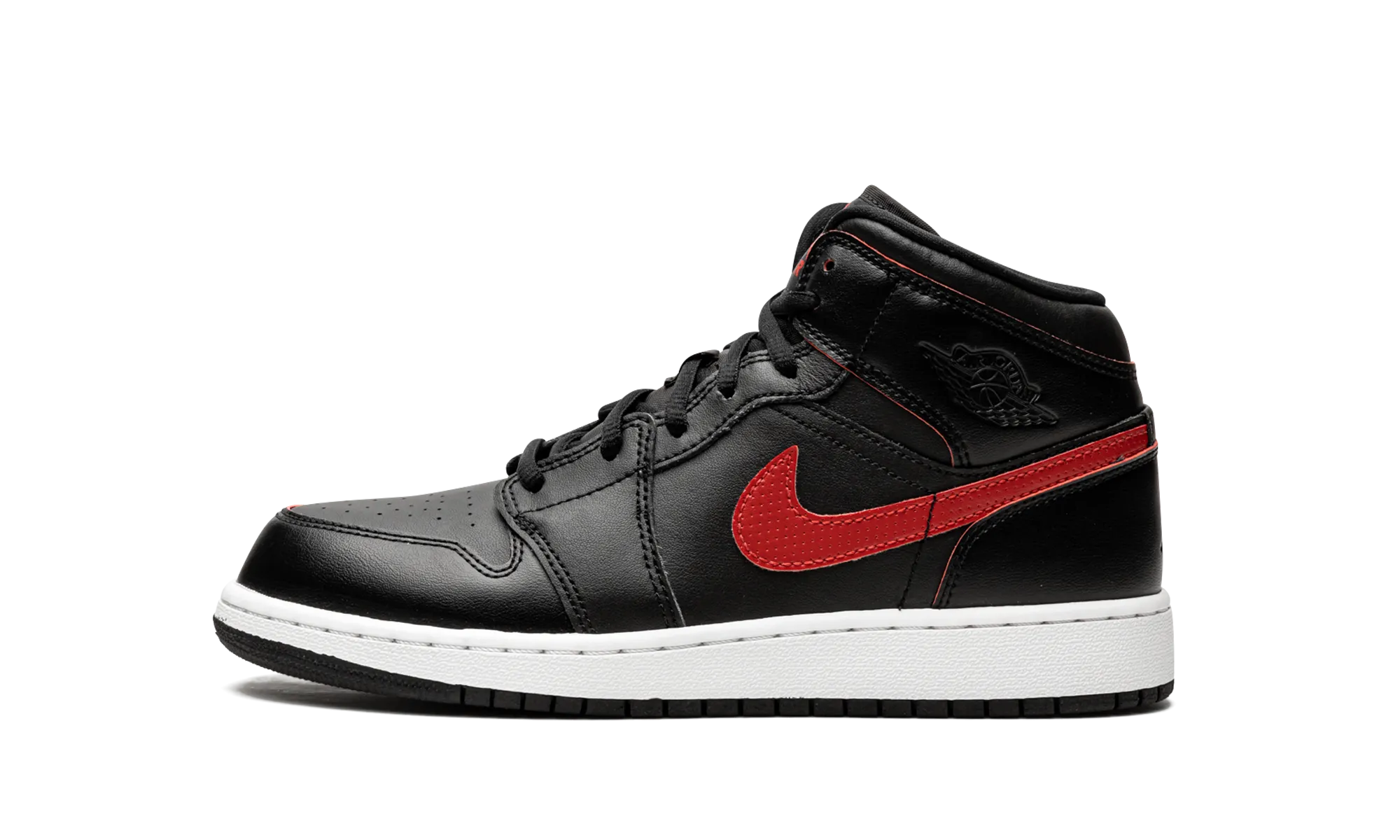 Air Jordan 1 Mid GS "Black / Gym Red" jordan grade school sneakers