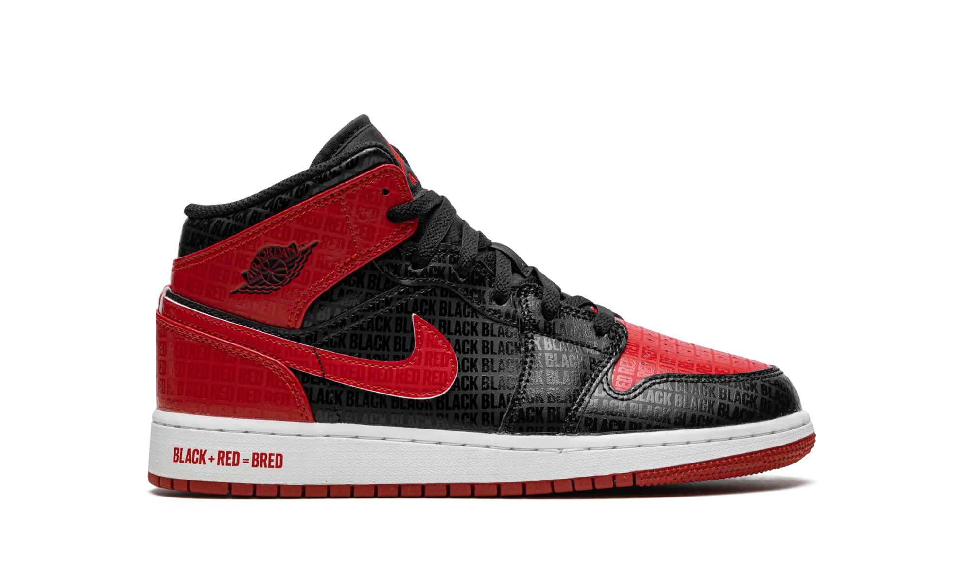 Air Jordan 1 Mid GS "Bred Text" jordan school kids shoes