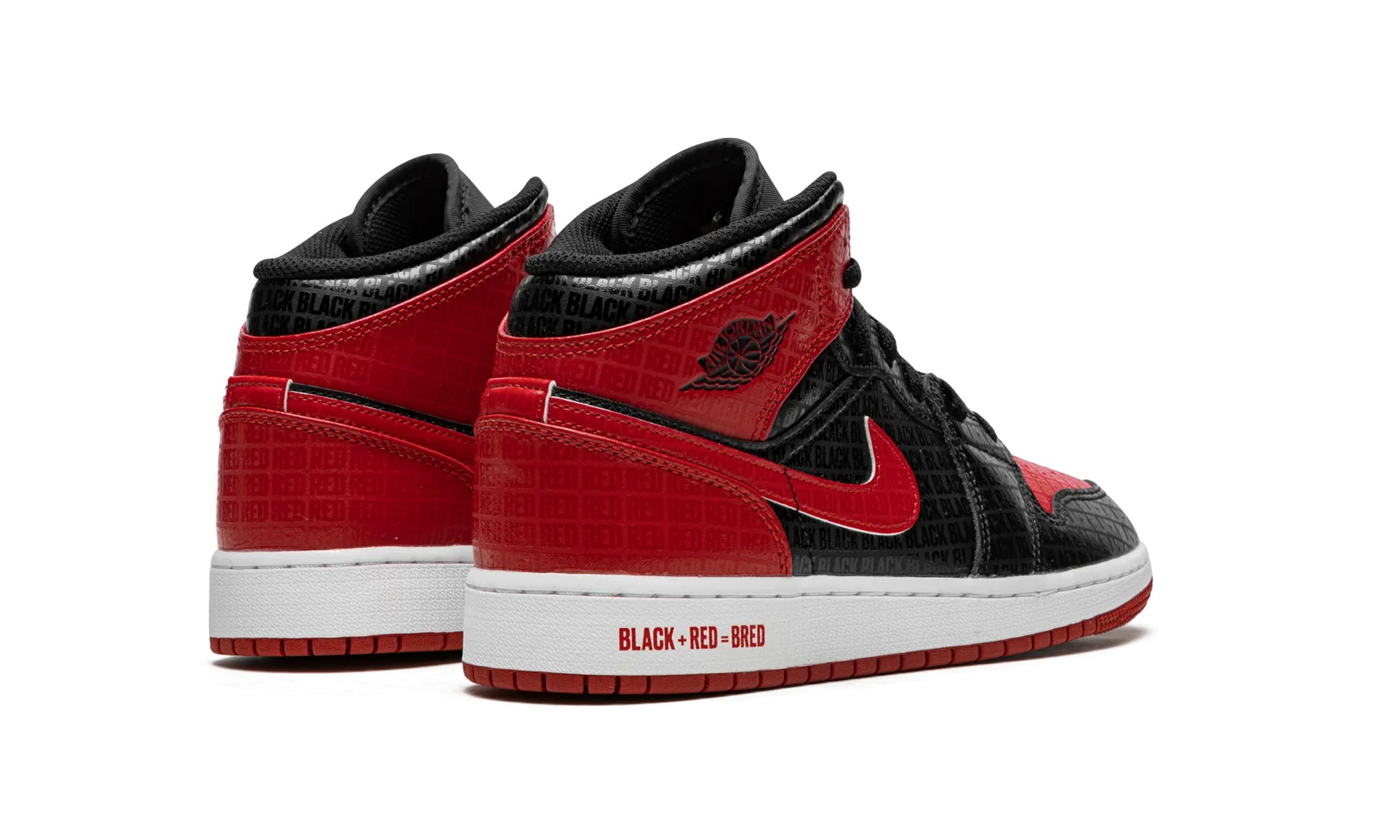 Air Jordan 1 Mid GS "Bred Text" jordan school kids shoes