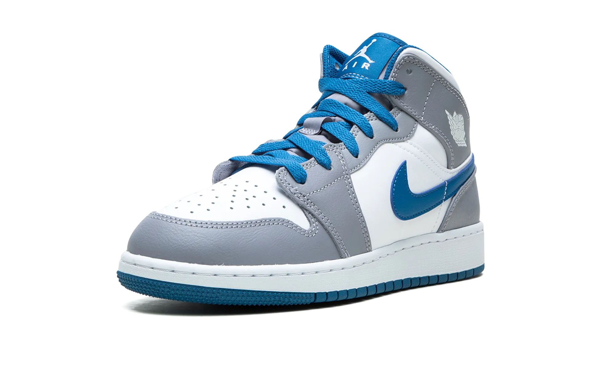 Air Jordan 1 Mid GS "Cement / True Blue" jordan school kids shoes