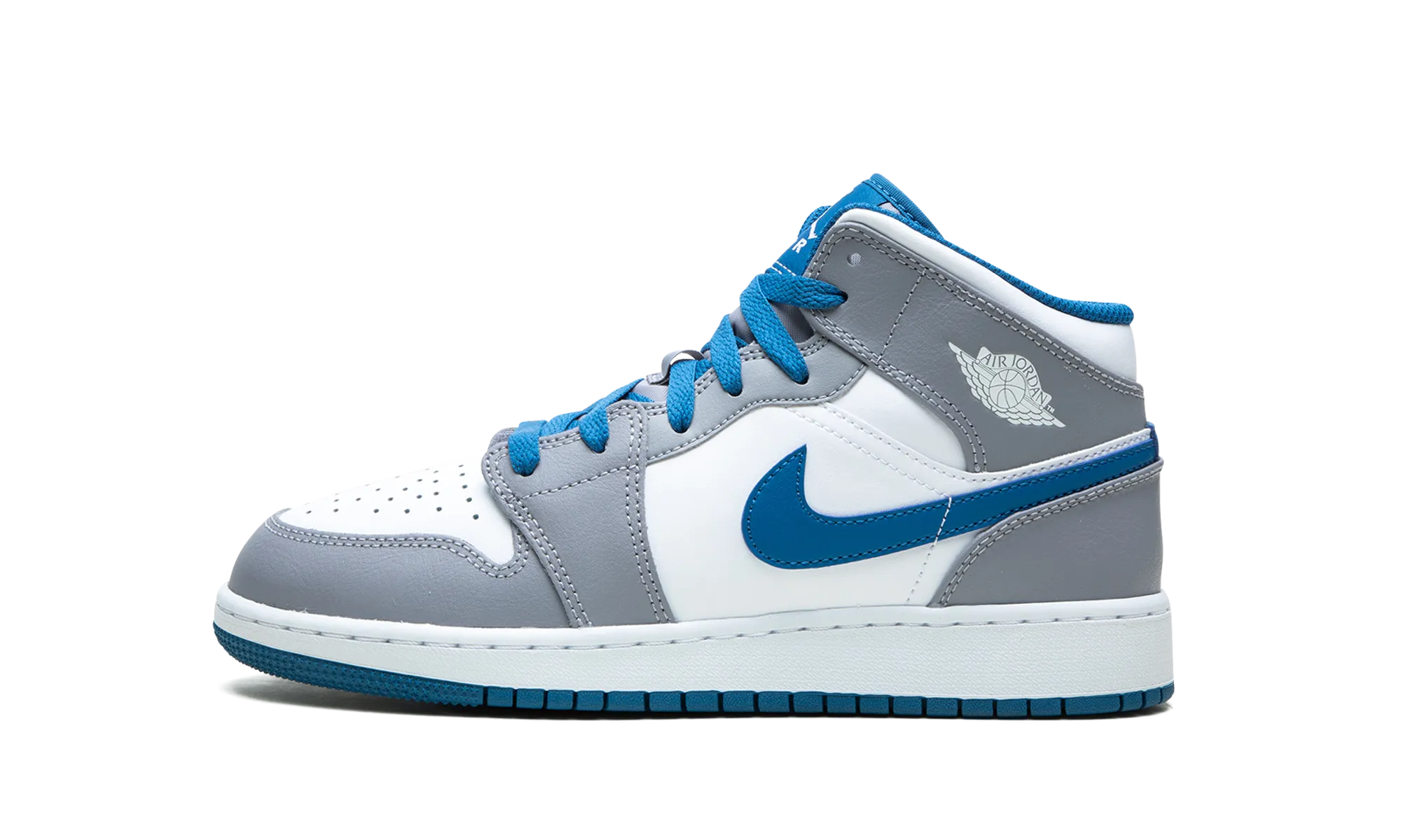 Air Jordan 1 Mid GS "Cement / True Blue" Jordan Grade School styles