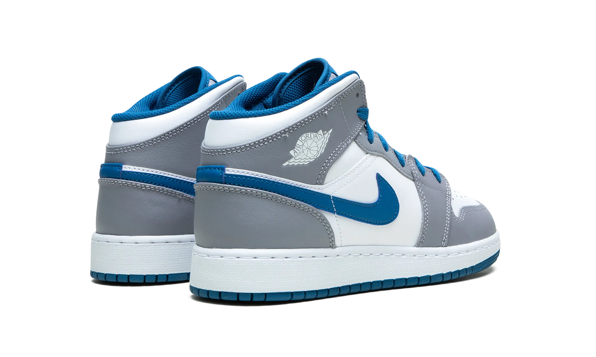 Air Jordan 1 Mid GS "Cement / True Blue" jordan school kids shoes