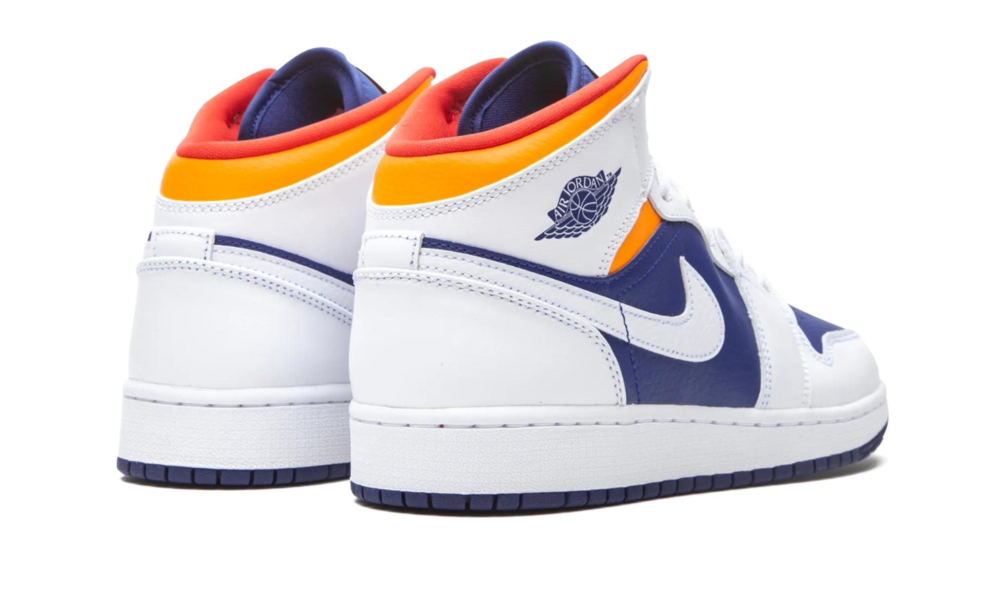 Air Jordan 1 Mid GS "White Deep Royal Blue" jordan grade school sneakers
