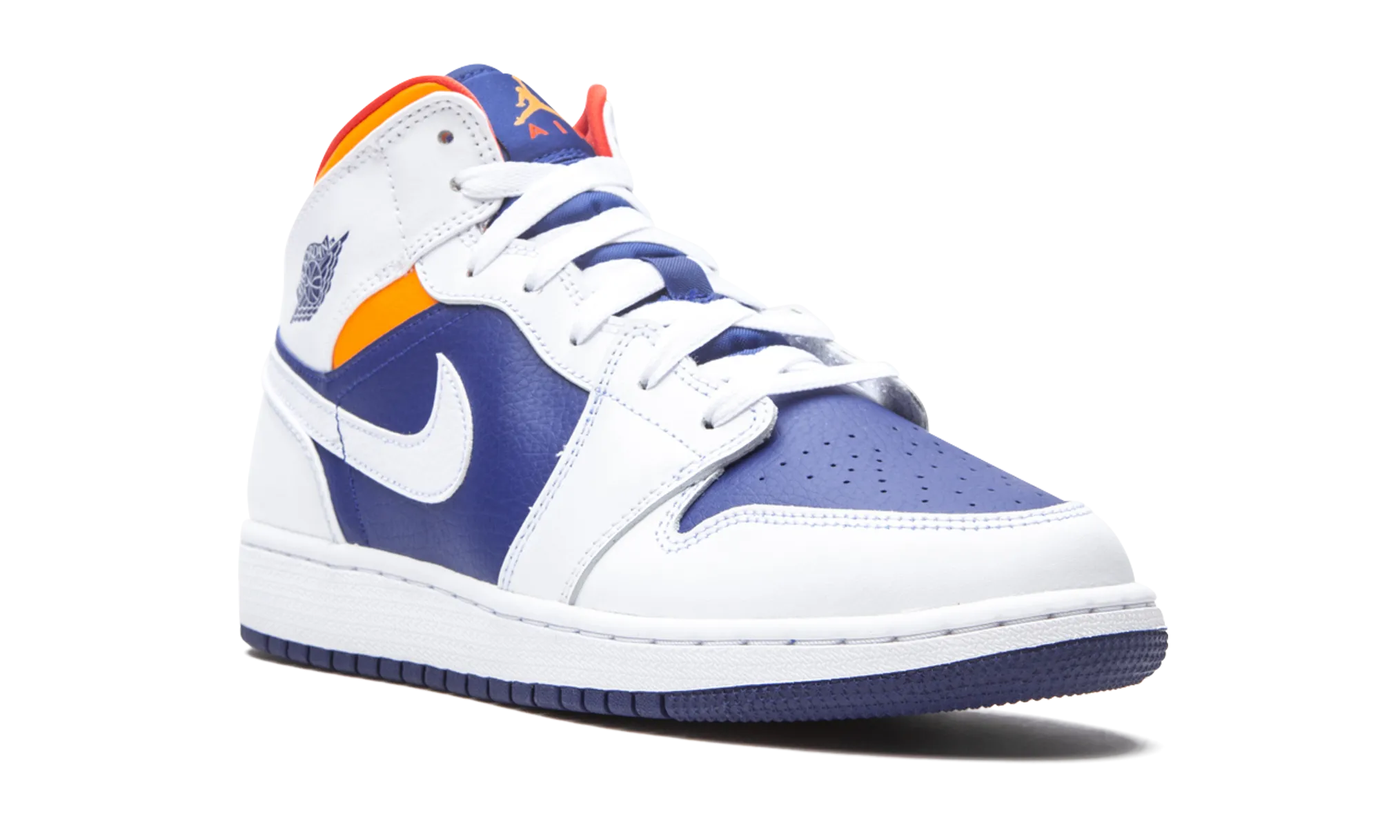 Air Jordan 1 Mid GS "White Deep Royal Blue" jordan grade school sneakers