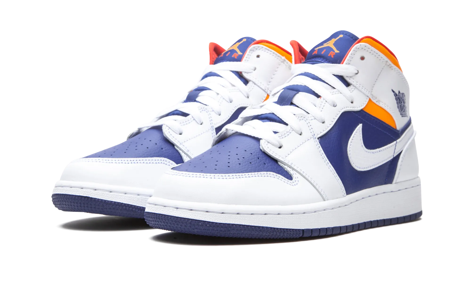 Air Jordan 1 Mid GS "White Deep Royal Blue" jordan grade school sneakers