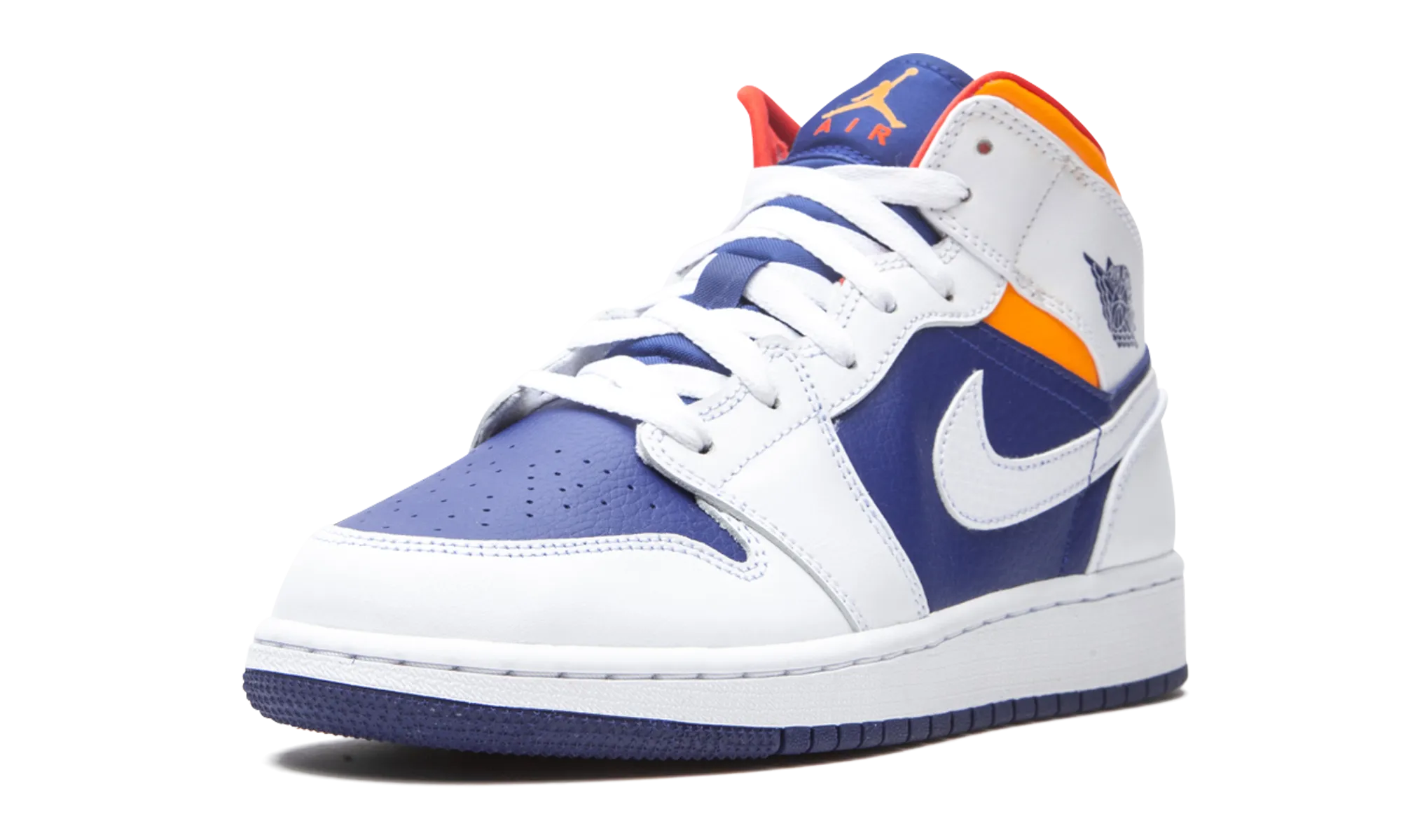 Air Jordan 1 Mid GS "White Deep Royal Blue" jordan grade school sneakers