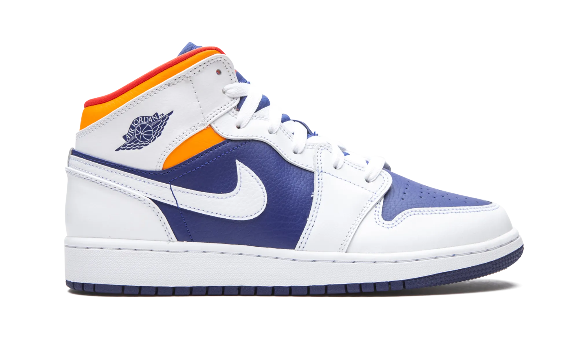 Air Jordan 1 Mid GS "White Deep Royal Blue" jordan grade school sneakers