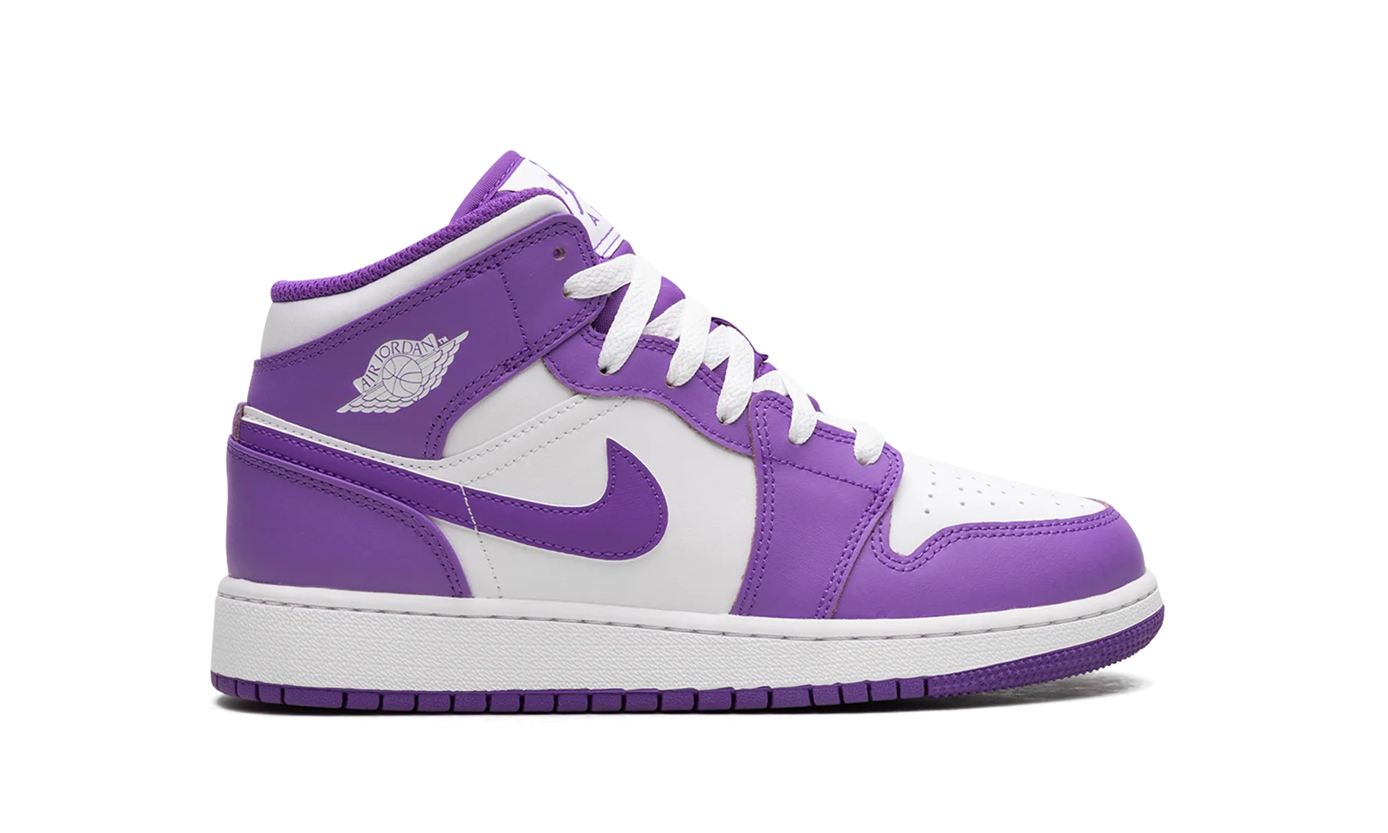 AIR JORDAN 1 MID GS "White / Purple Venom" jordan school kids shoes