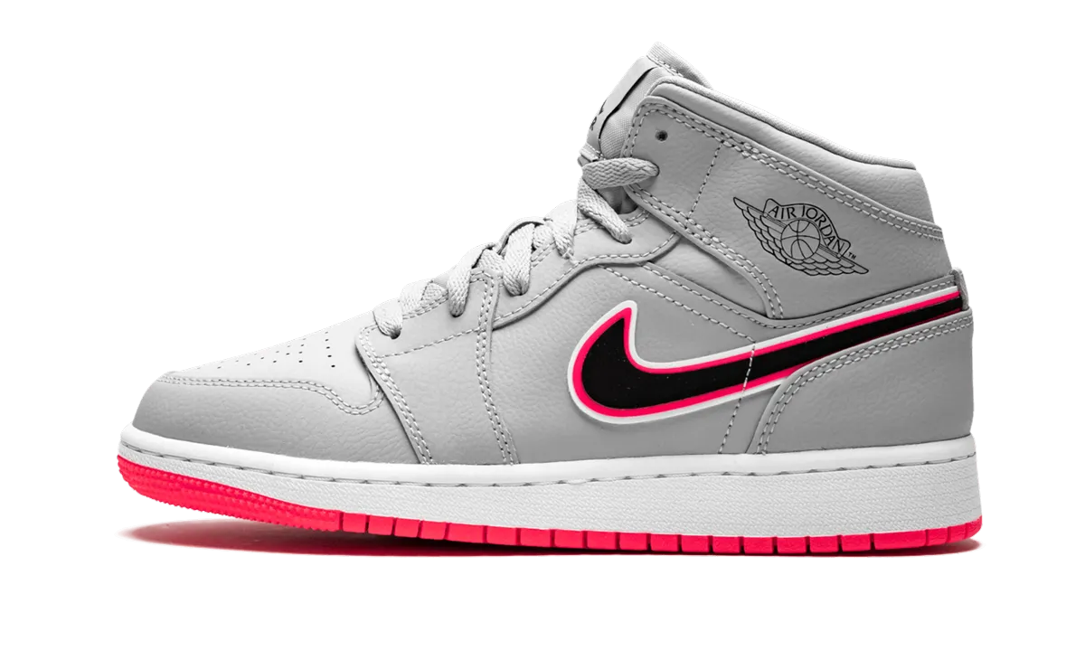 Air Jordan 1 MID GS "Wolf Grey Racer Pink" Jordan Grade School shoes