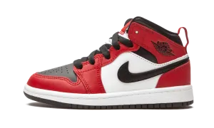 Air Jordan 1 Mid PS "Chicago Black Toe" Jordan Pre School shoes