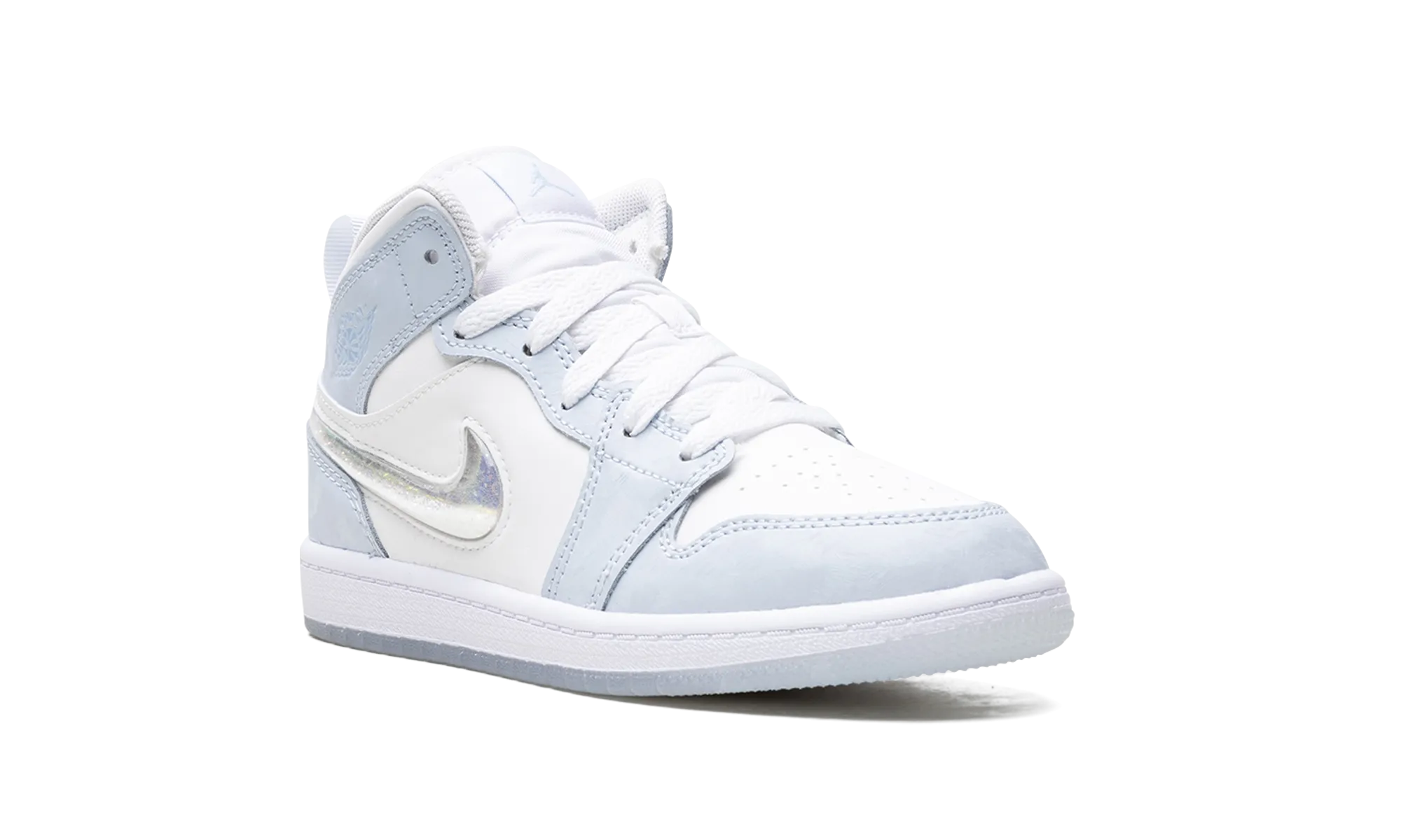 Air Jordan 1 Mid PS "Glitter Swoosh" jordan preschool kids shoes