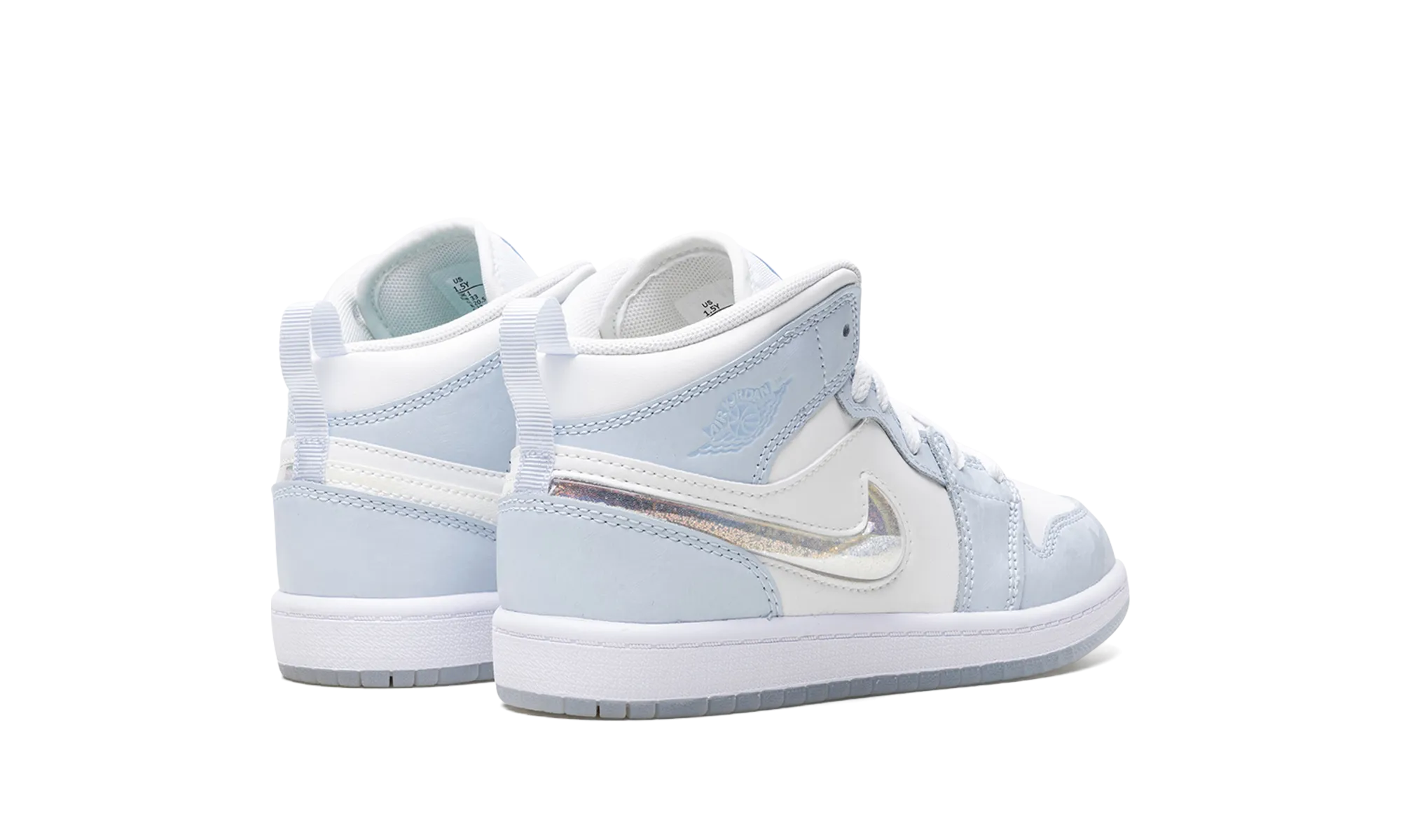 Air Jordan 1 Mid PS "Glitter Swoosh" jordan preschool kids shoes