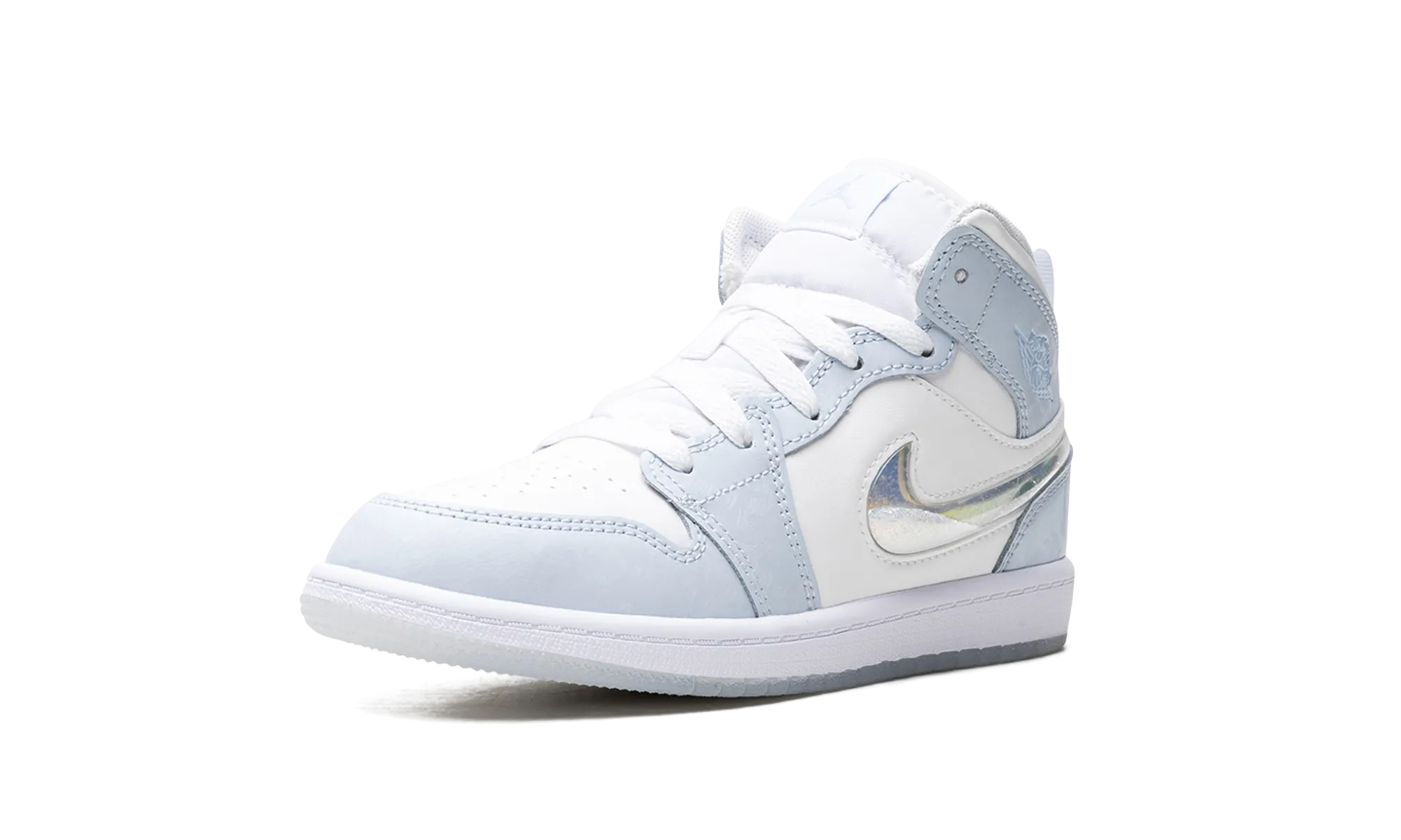 Air Jordan 1 Mid PS "Glitter Swoosh" jordan preschool kids shoes