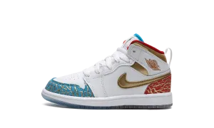 Air Jordan 1 Mid PS "UNC to CHI" Jordan Pre School shoes