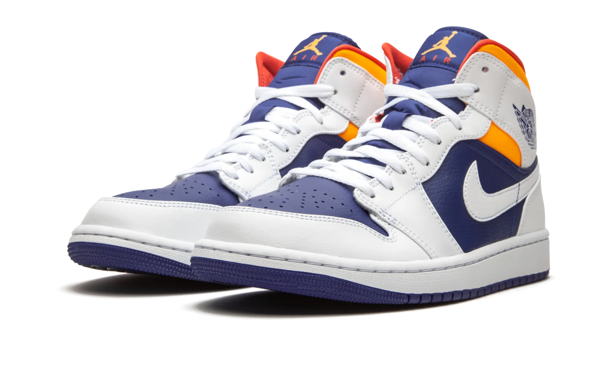 Air Jordan 1 Mid "Royal Blue / Laser Orange" jordan athletic mens shoes