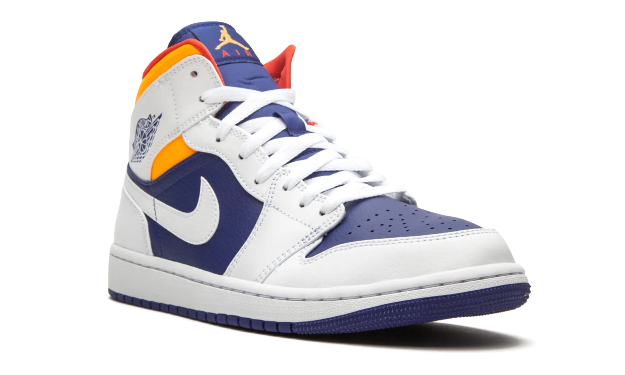 Air Jordan 1 Mid "Royal Blue / Laser Orange" jordan athletic mens shoes