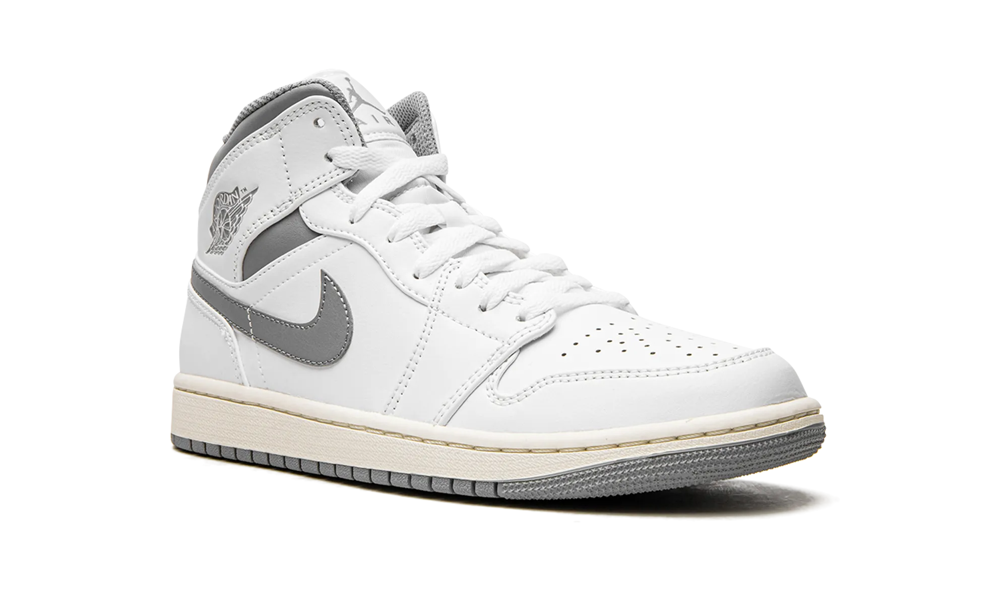 Air Jordan 1 Mid "White / Stealth Grey" jordan mens sport sneakers