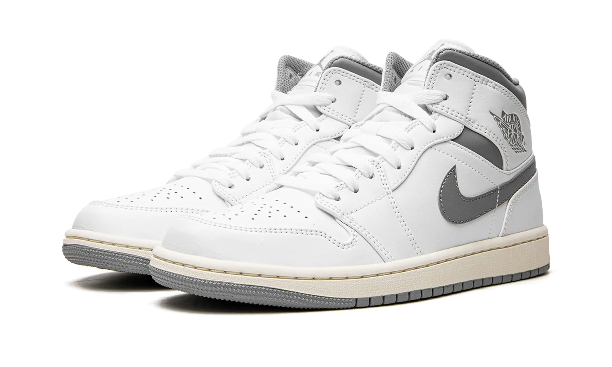 Air Jordan 1 Mid "White / Stealth Grey" jordan mens sport sneakers