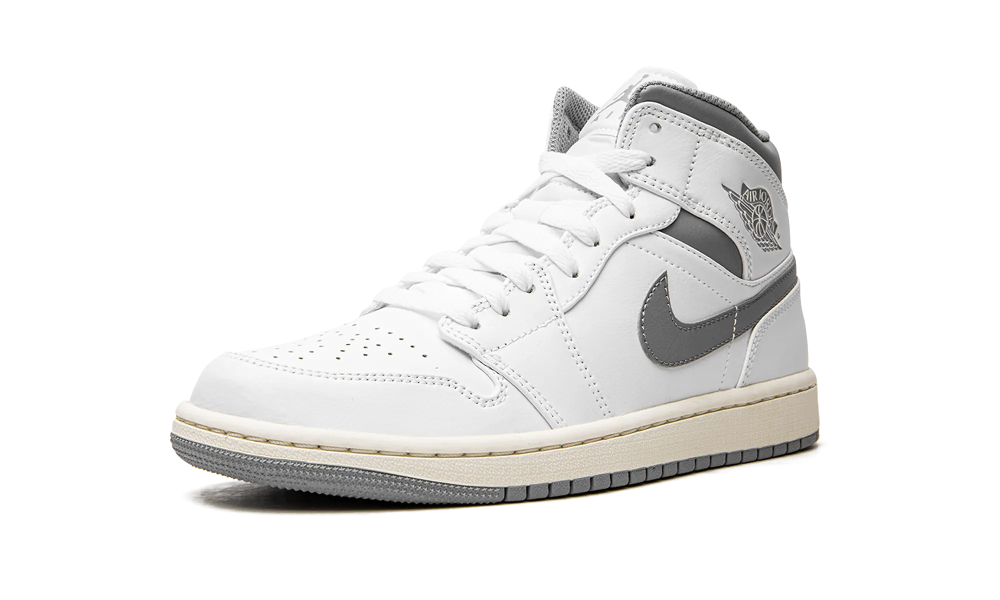 Air Jordan 1 Mid "White / Stealth Grey" jordan mens sport sneakers