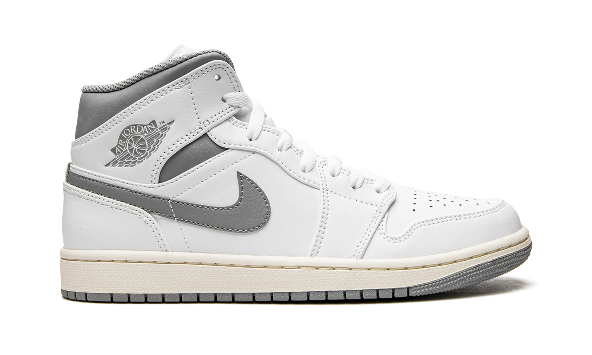 Air Jordan 1 Mid "White / Stealth Grey" jordan mens sport sneakers