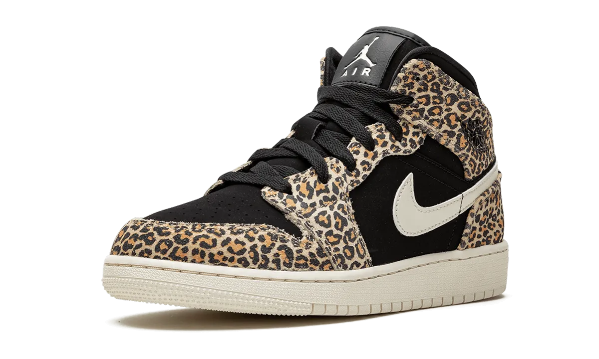 Air Jordan 1 Mid SE GS "Cheetah" jordan grade school sneakers