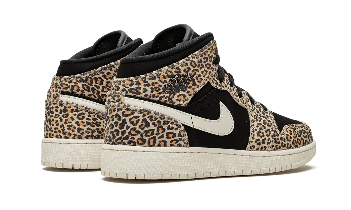 Air Jordan 1 Mid SE GS "Cheetah" jordan grade school sneakers