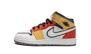 Air Jordan 1 Mid SE GS "Multi-Color Canvas" Jordan Grade School shoes