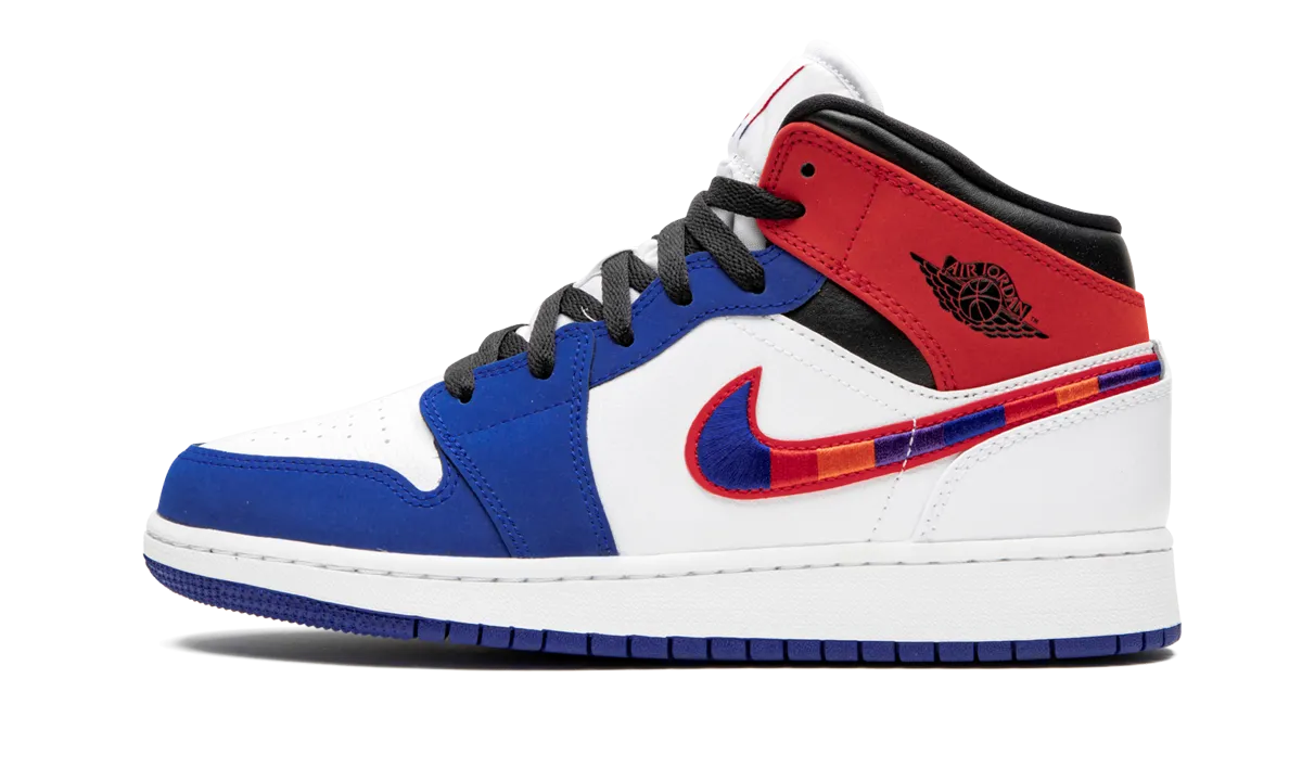Air Jordan 1 Mid SE GS "Multicolor Swoosh" Jordan Grade School shoes