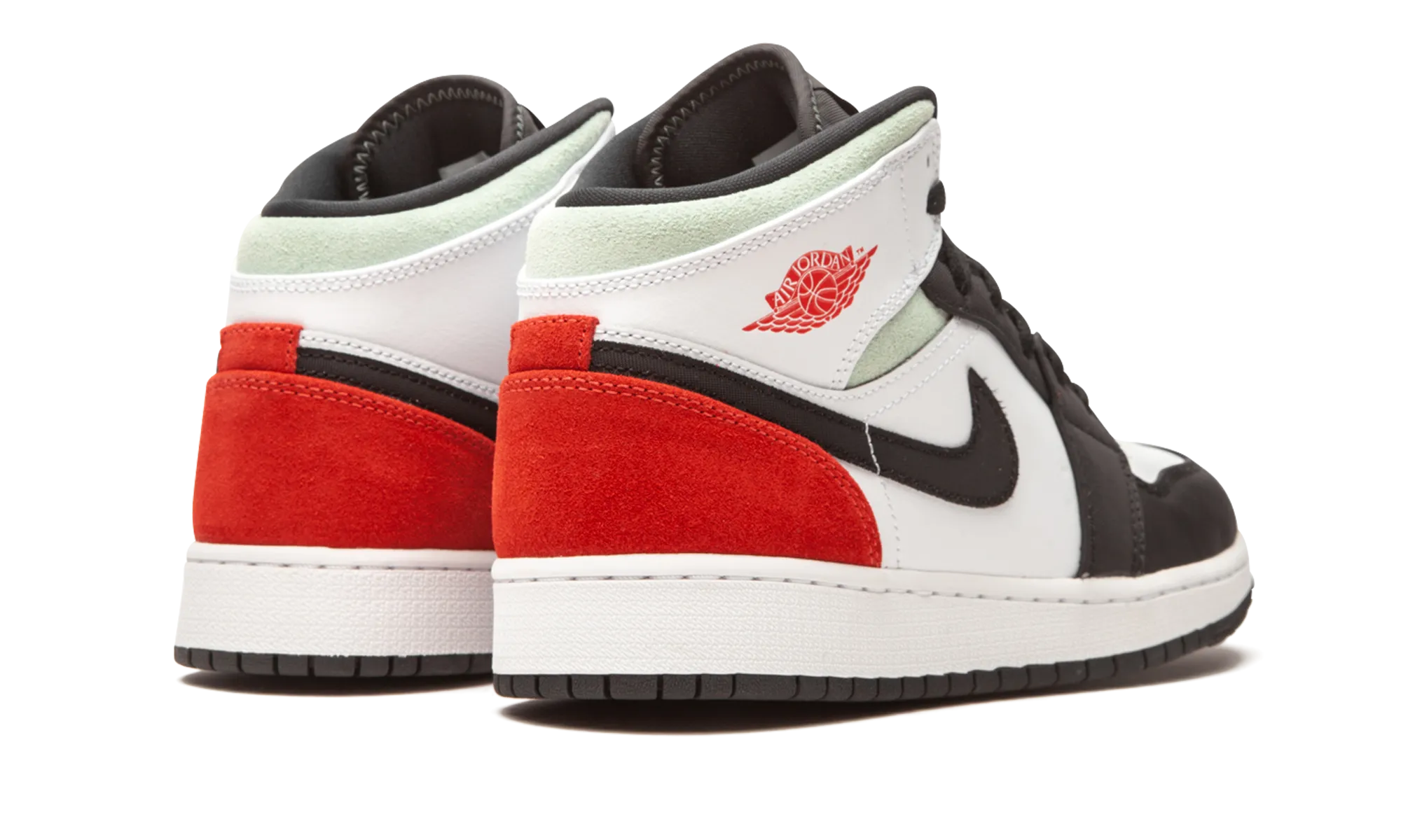 Air Jordan 1 Mid SE GS "Red / Grey / Black Toe" jordan school kids shoes