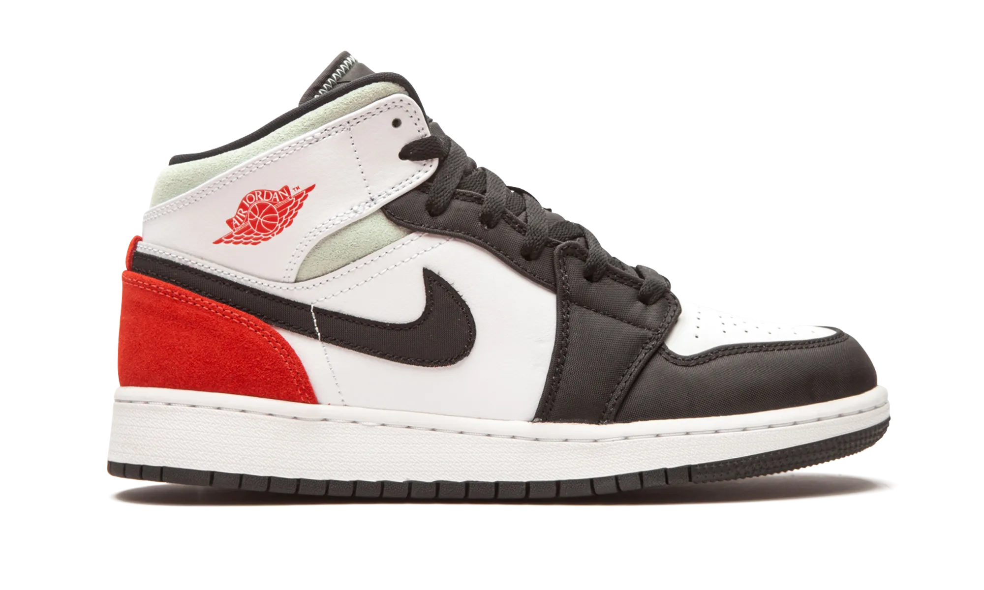 Air Jordan 1 Mid SE GS "Red / Grey / Black Toe" jordan school kids shoes
