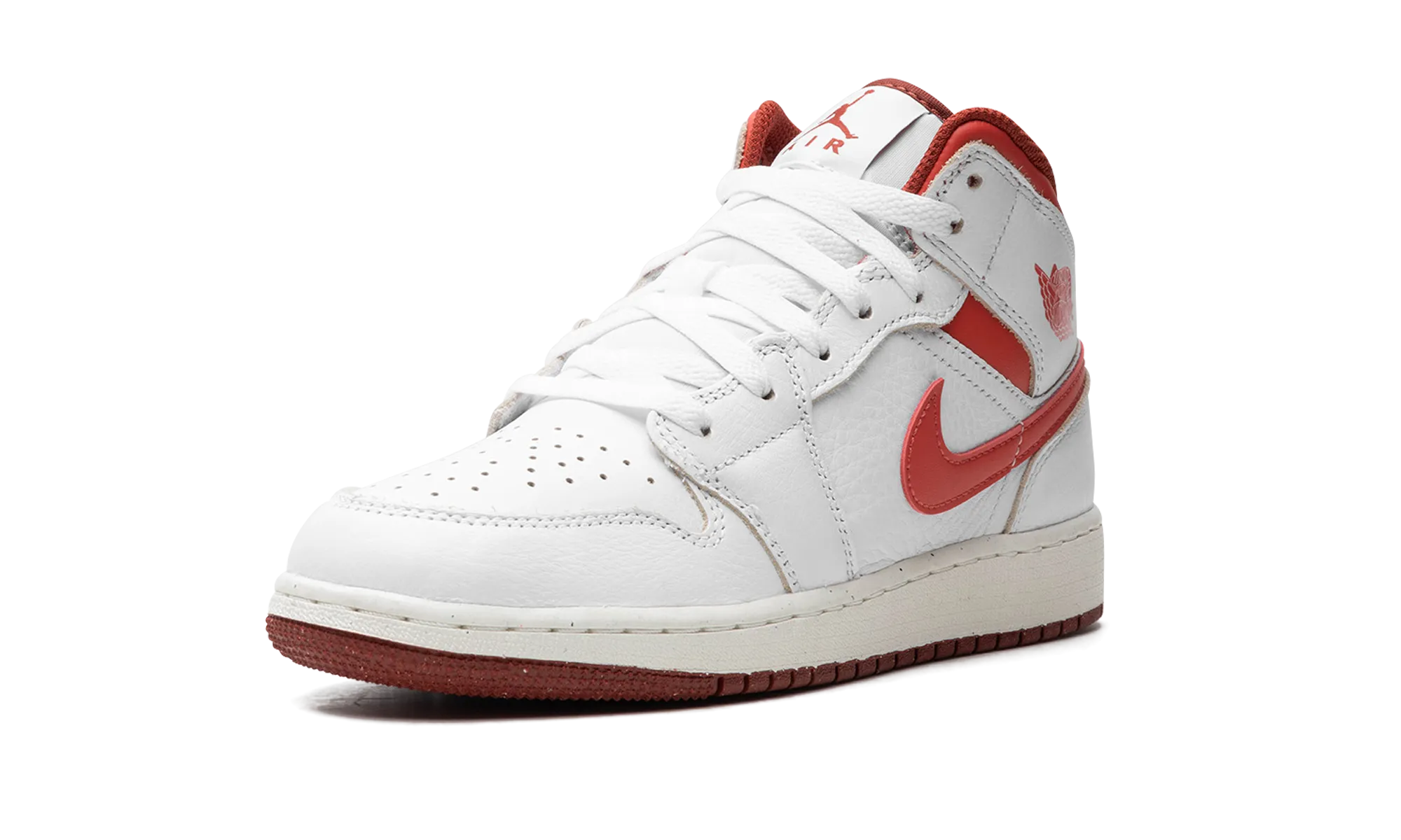 AIR JORDAN 1 MID SE GS "WHITE DUNE RED" jordan grade school sneakers