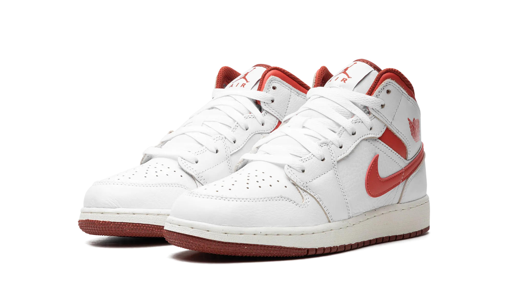 AIR JORDAN 1 MID SE GS "WHITE DUNE RED" jordan grade school sneakers
