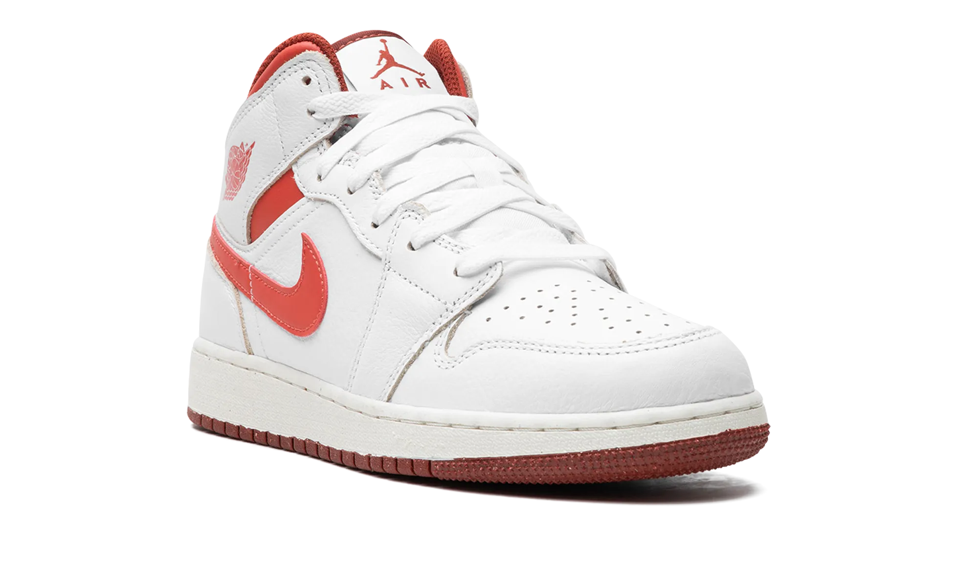 AIR JORDAN 1 MID SE GS "WHITE DUNE RED" jordan grade school sneakers