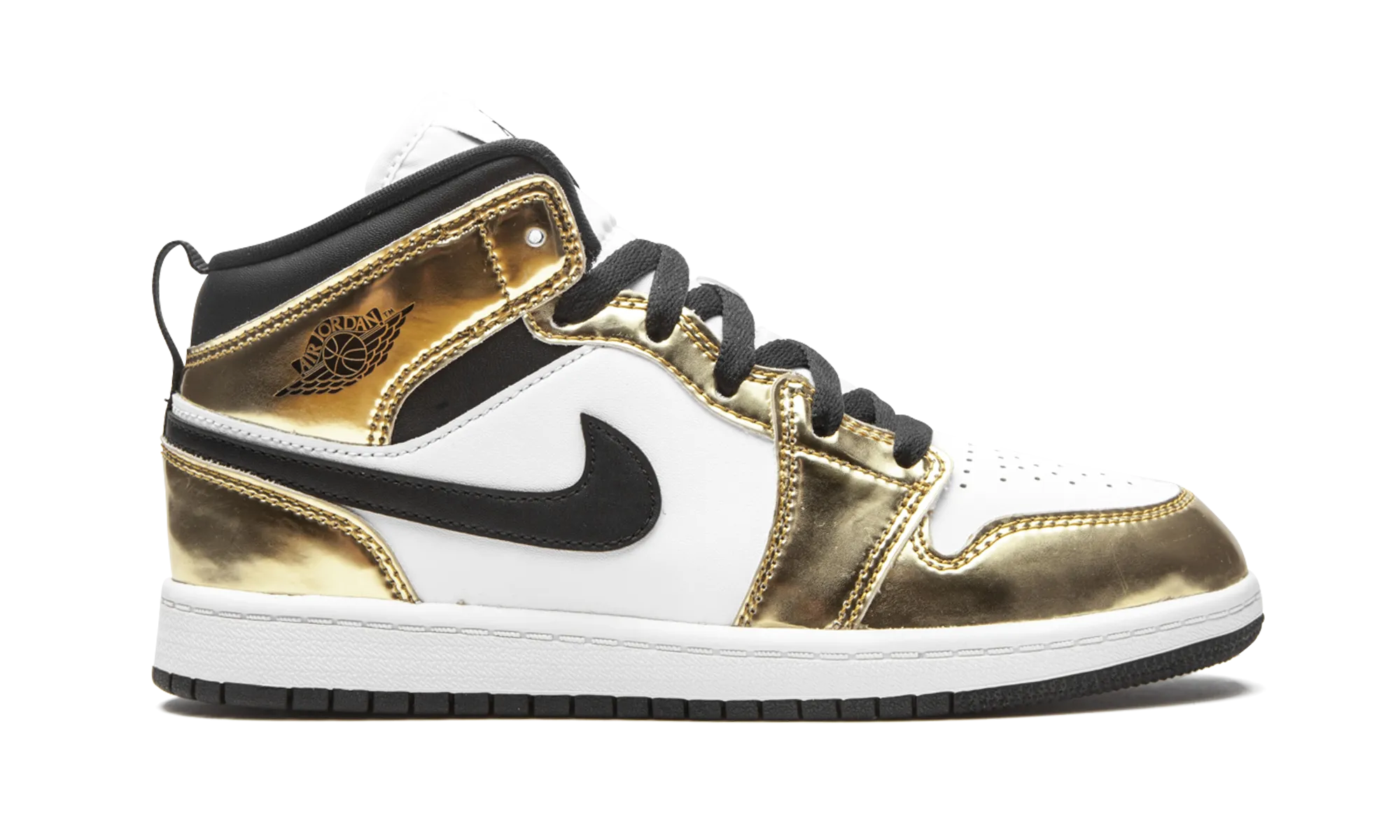 AIR JORDAN 1 MID SE PS "Metallic Gold" jordan preschool kids shoes